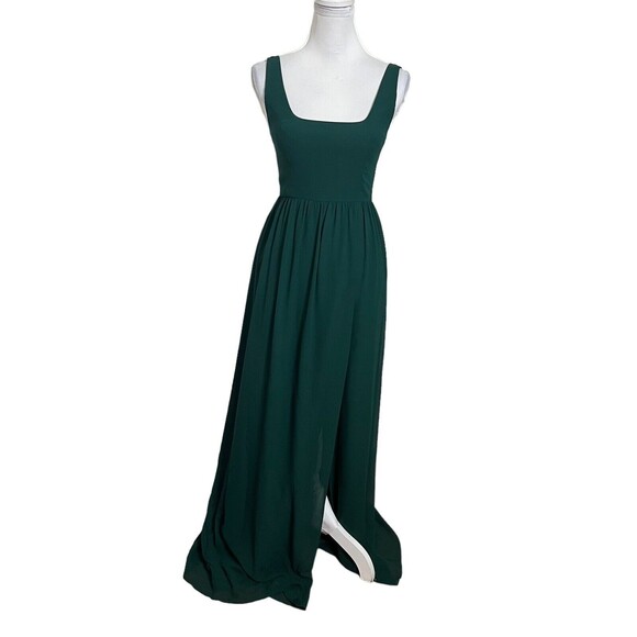 Revelry Bowie Chiffon Bridesmaid Dress In Green Long Gown Women’s Size 2 - Picture 1 of 12